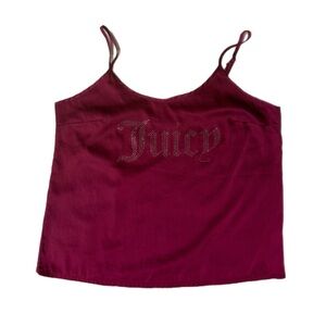 Juicy Couture Women’s Magenta Bedazzled Sleepwear Tank Top Size Medium Y2K